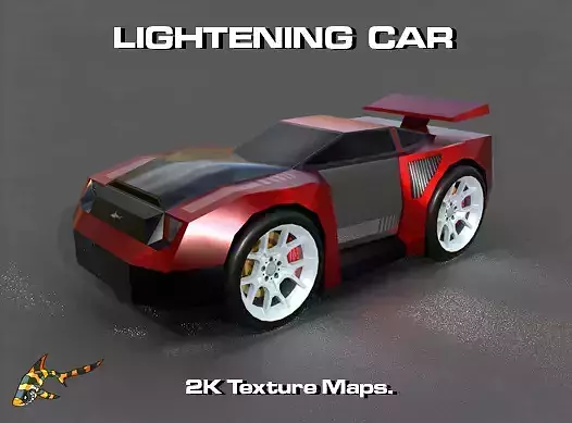 LIGHTENING CAR Low-poly 3D model LIGHTENING CAR Low-poly 3D model