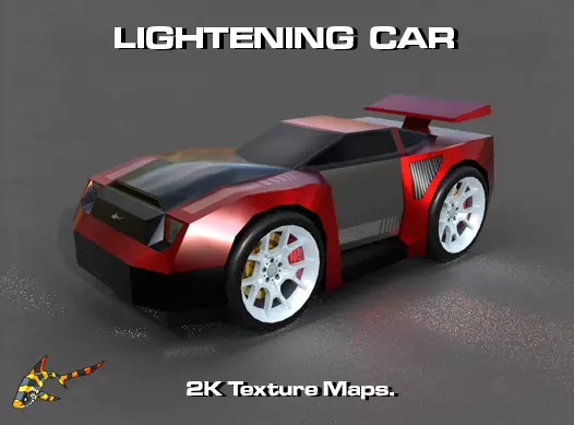 LIGHTENING CAR Low-poly 3D model_0