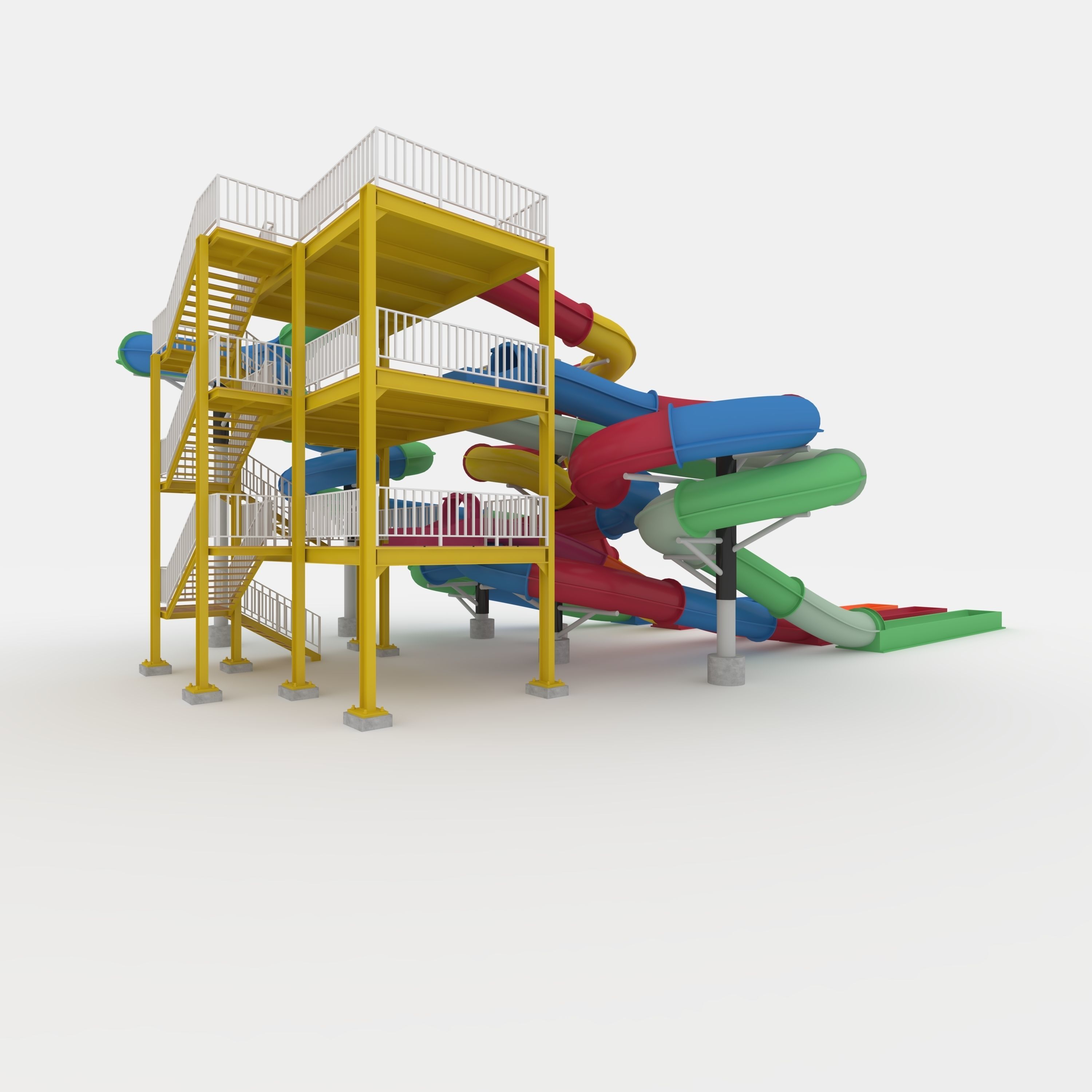 Waterpark Slide 4 3D model_12