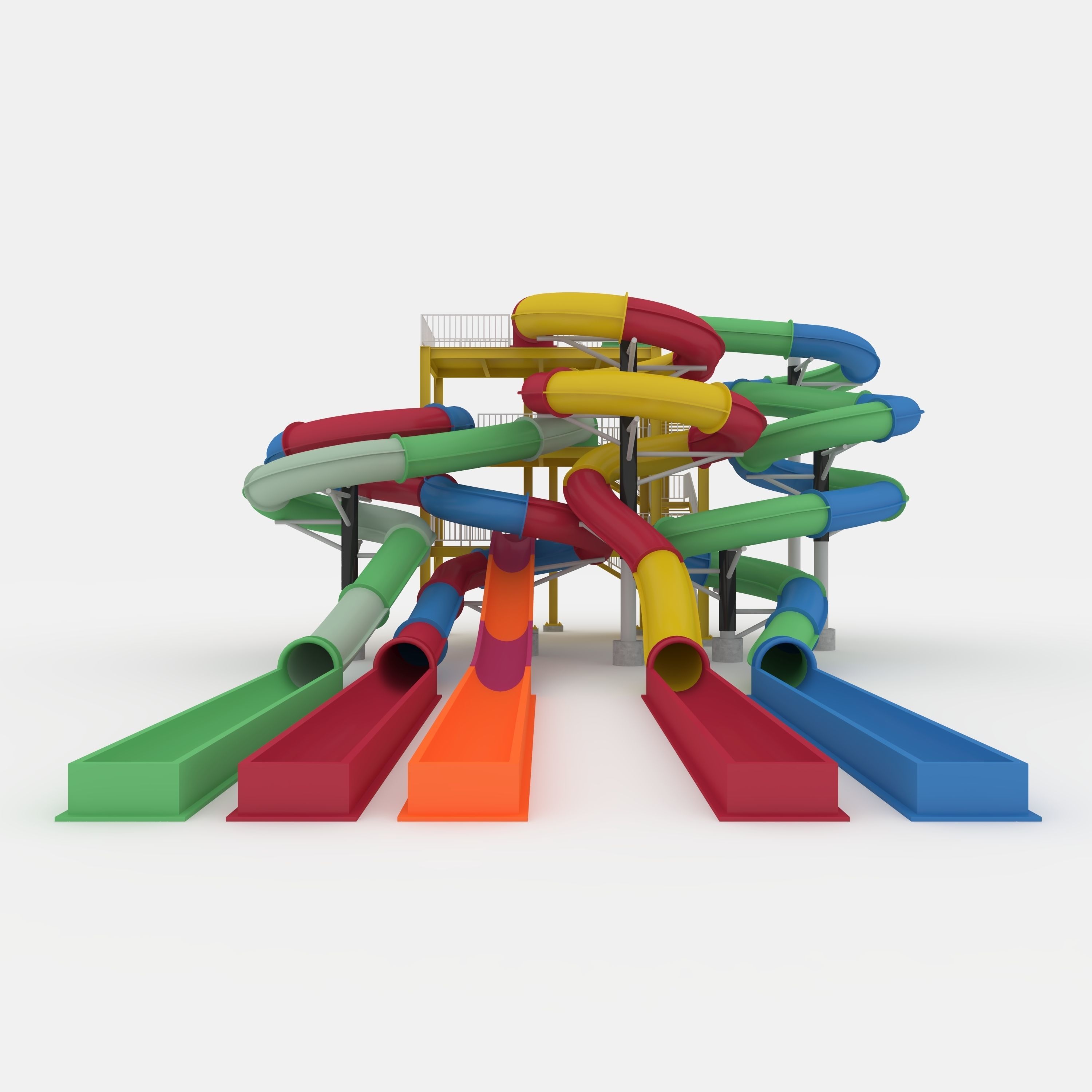 Waterpark Slide 4 3D model_2
