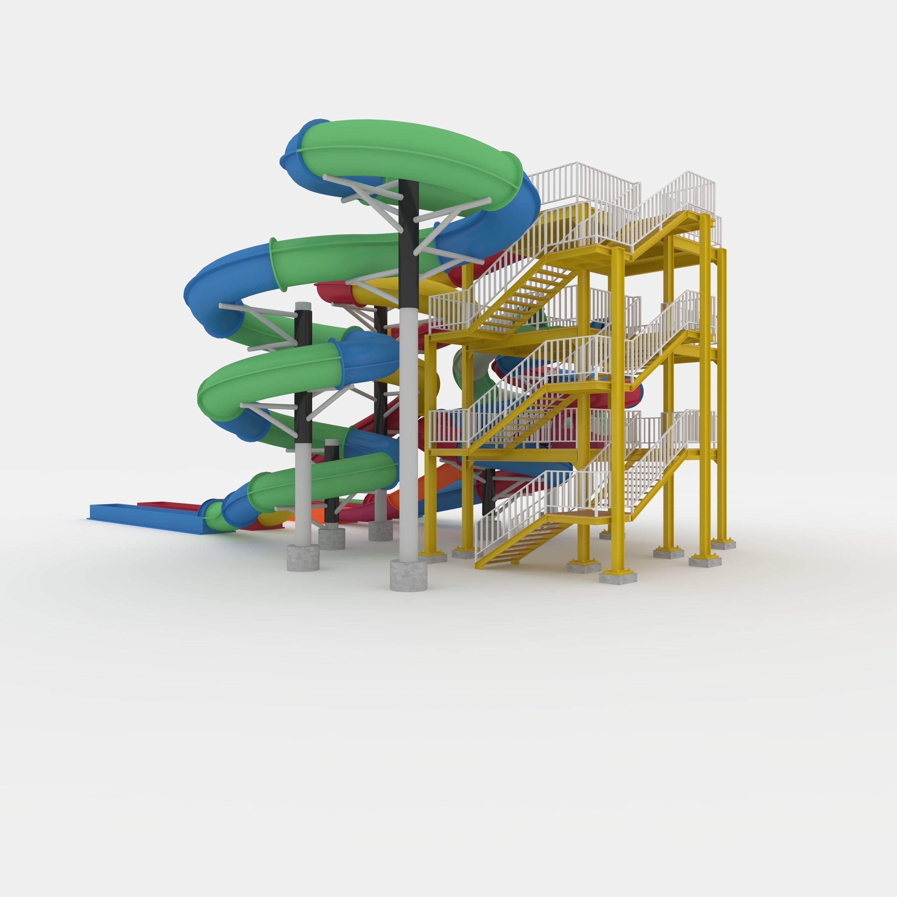 Waterpark Slide 4 3D model_8