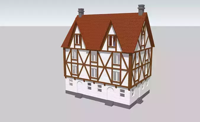 Medium Half Timbered House by Outland Models