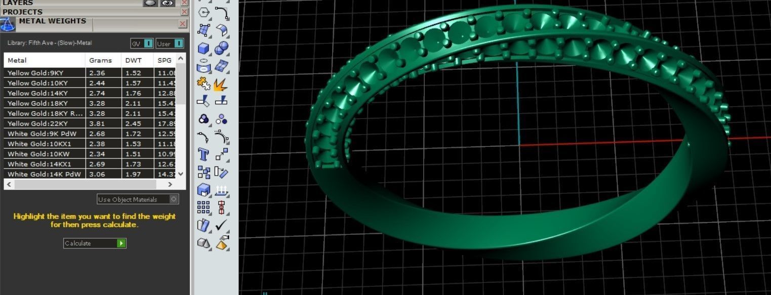Twist Ring 3 version solid enamel stones 3D print model_4