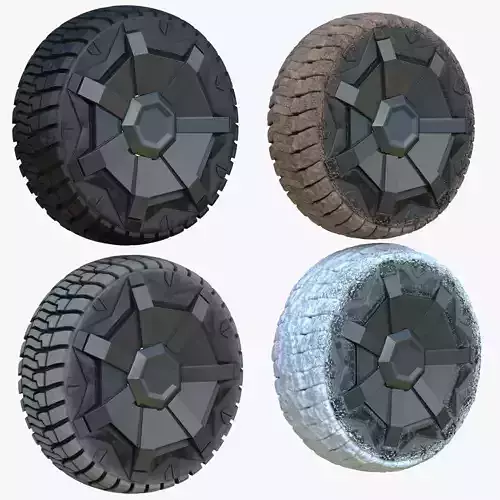 Cybertruck Wheels - 4 Seasons  Low-poly 3D model