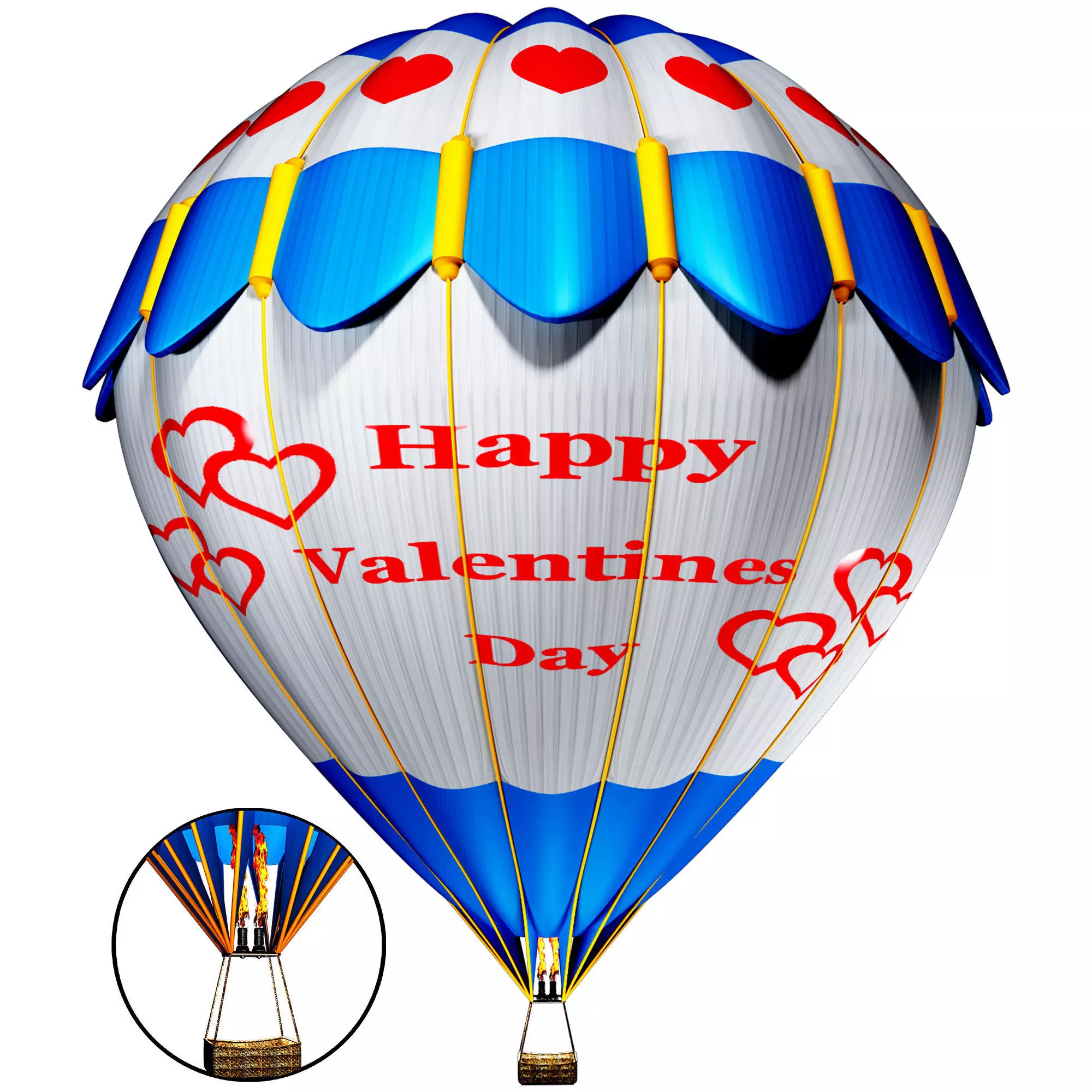 Hot air balloon 3D model