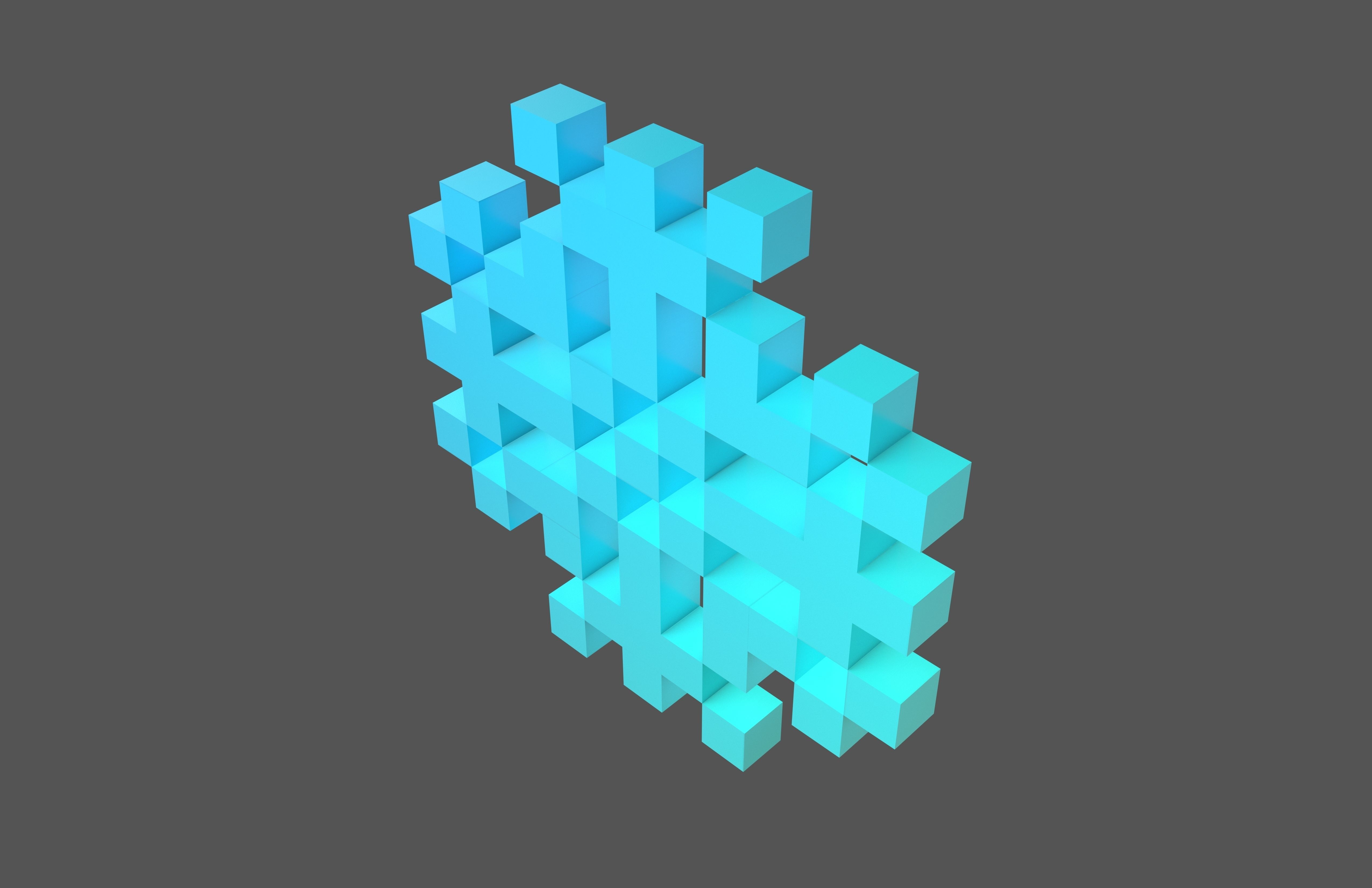 Pixel Snowflake v2 003 Low-poly 3D model_2