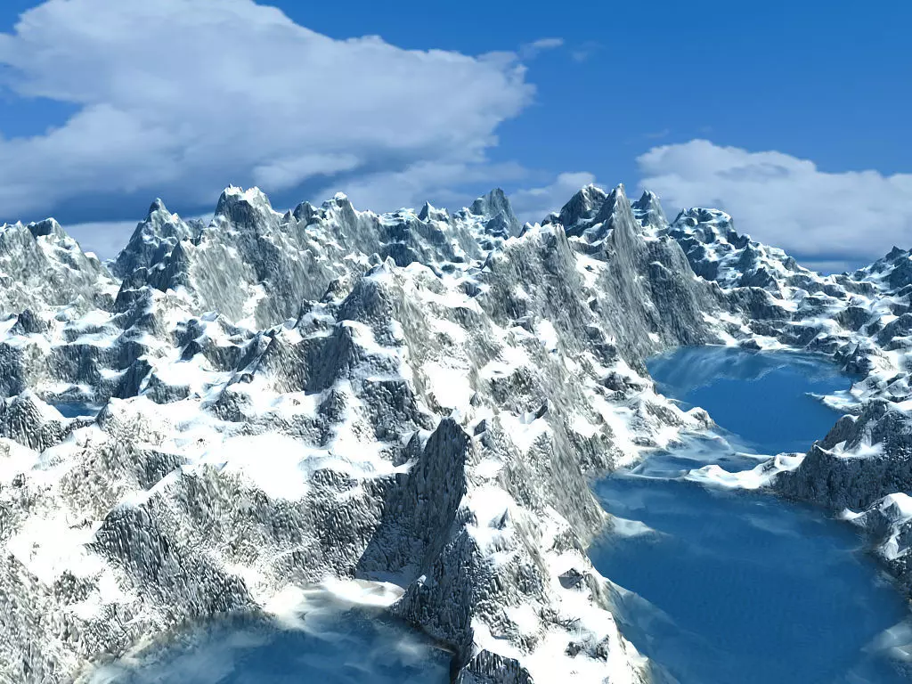 Ice Mountain Environment Free 3D model_0