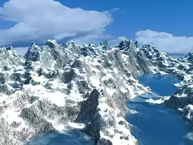 Ice Mountain Environment Free 3D model