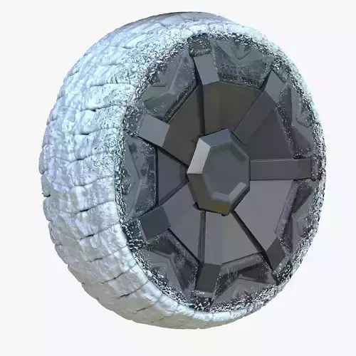 Snowy Tesla Cybertruck Wheel