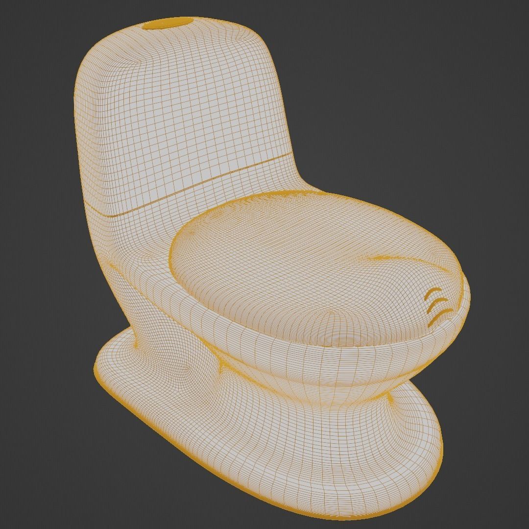 Toilet Low-poly 3D model_4