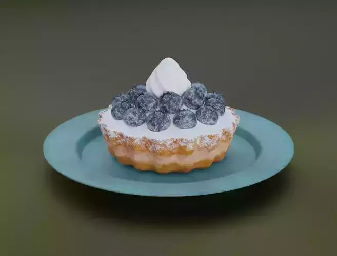 Blueberry cake 3D model