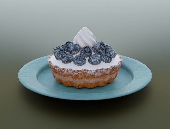 Blueberry cake 3D model 3D model 6