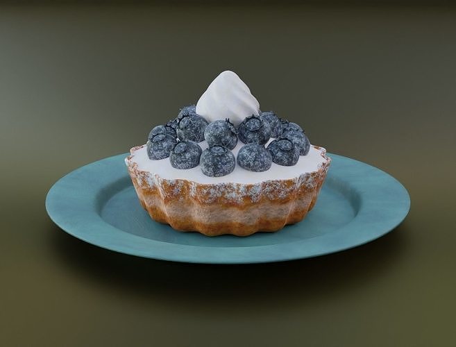 Blueberry cake 3D model 3D model 5