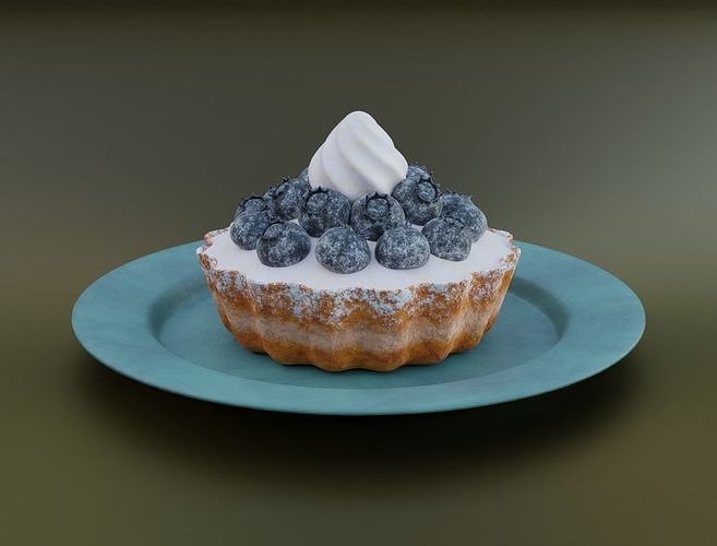 Blueberry cake 3D model 3D model 4