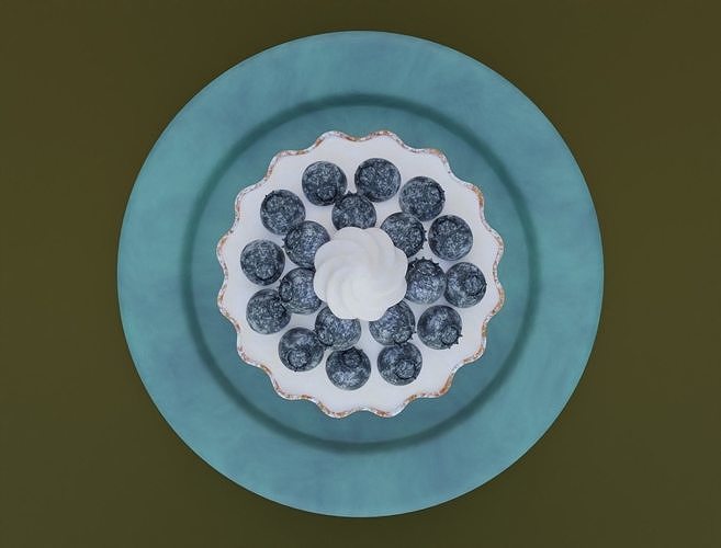 Blueberry cake 3D model 3D model 3