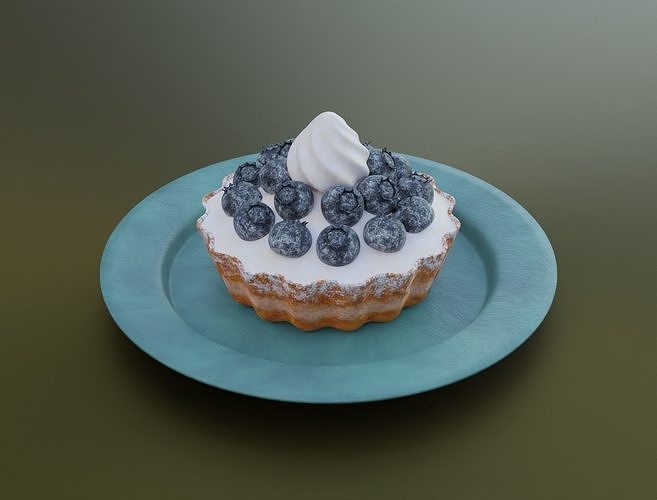 Blueberry cake 3D model 3D model 7