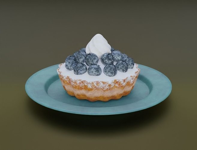 Blueberry cake 3D model 3D model 2