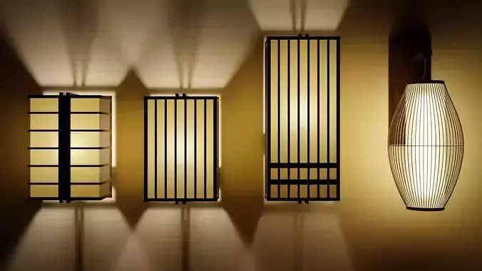 Set of japanese lamps