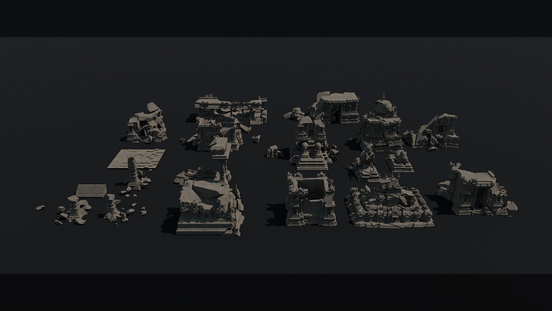 INDIAN TEMPLE - Kitbash Set 3D model_6