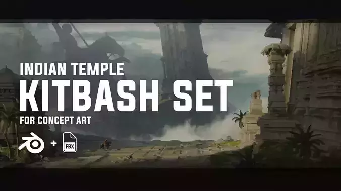 INDIAN TEMPLE - Kitbash Set