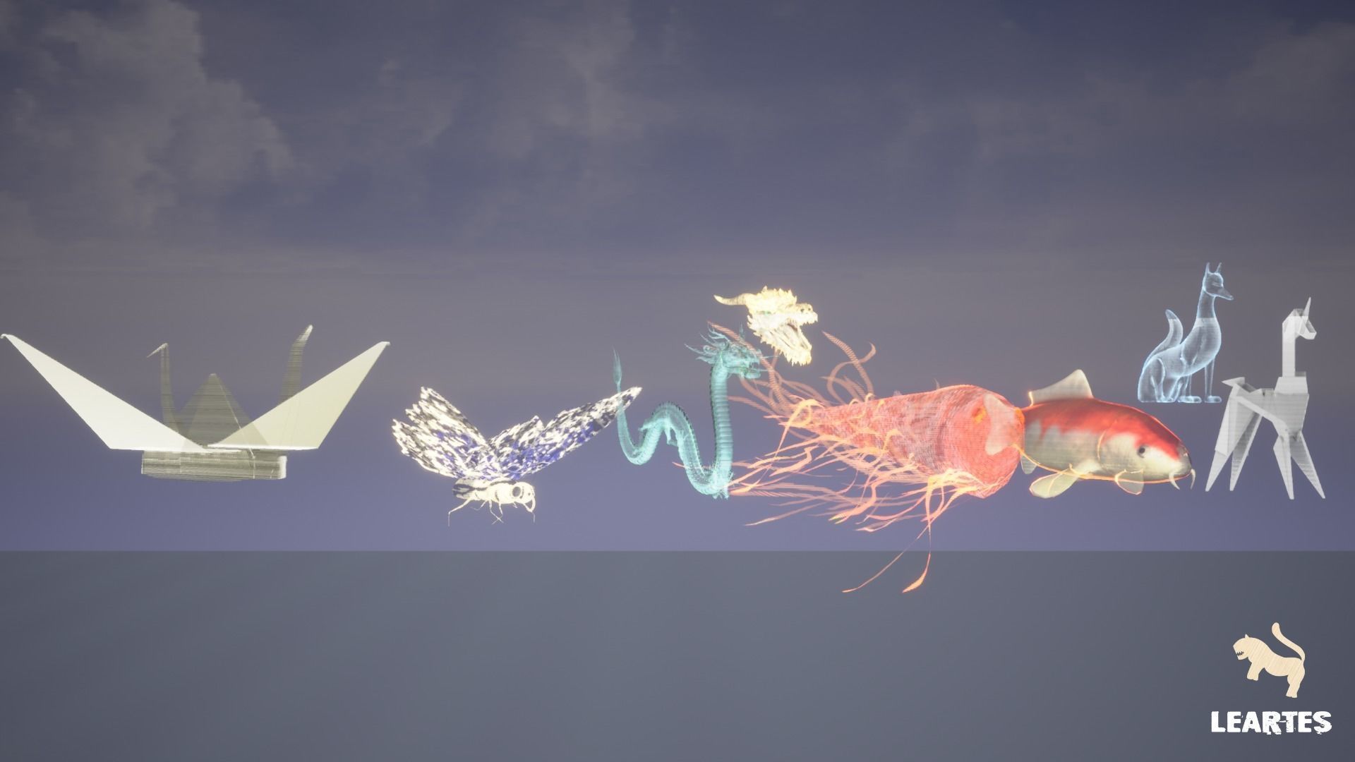 Cyberpunk Japan Holograms Set of 51 Holograms Low-poly 3D model_7