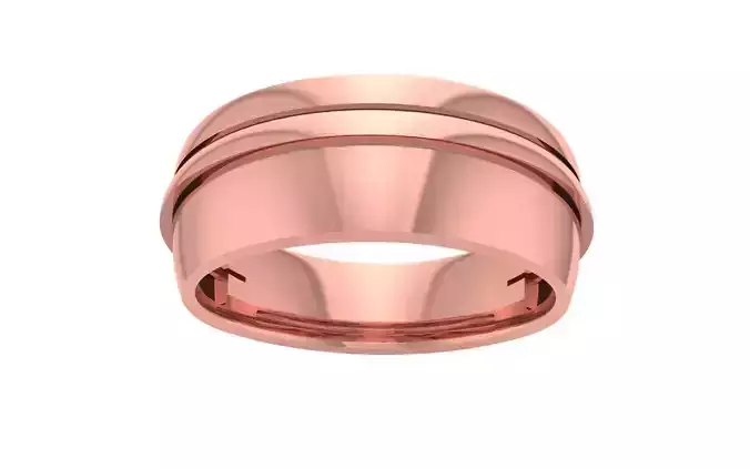Plain Gold Wedding Band 3dm STL OBJ FBX Render Details