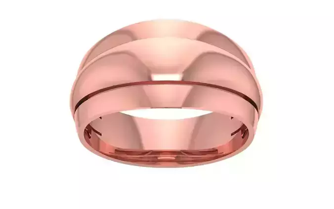 Plain Gold Wedding Band 3dm STL OBJ FBX Render Details