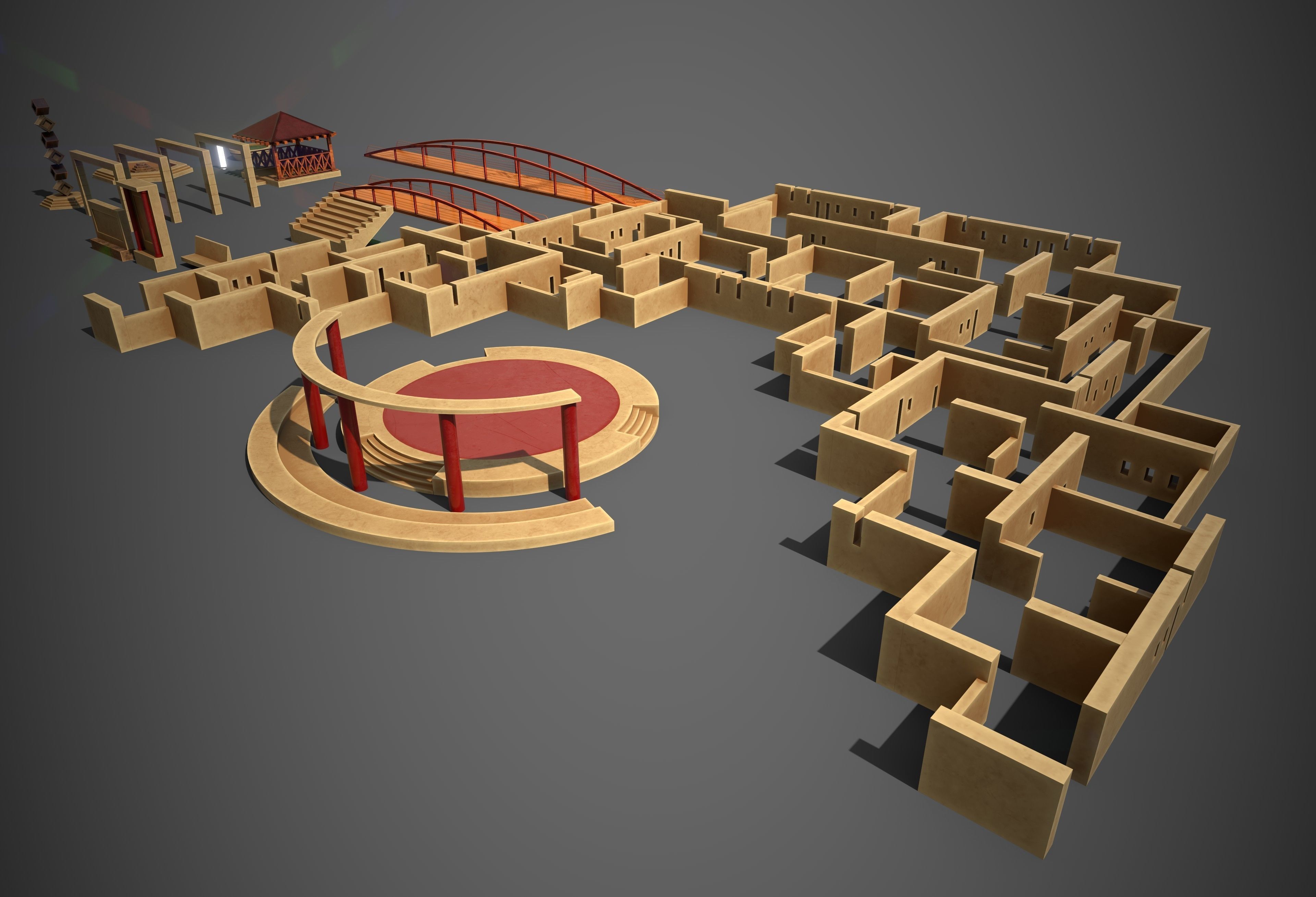 Children Park Structure Low-poly 3D model_4