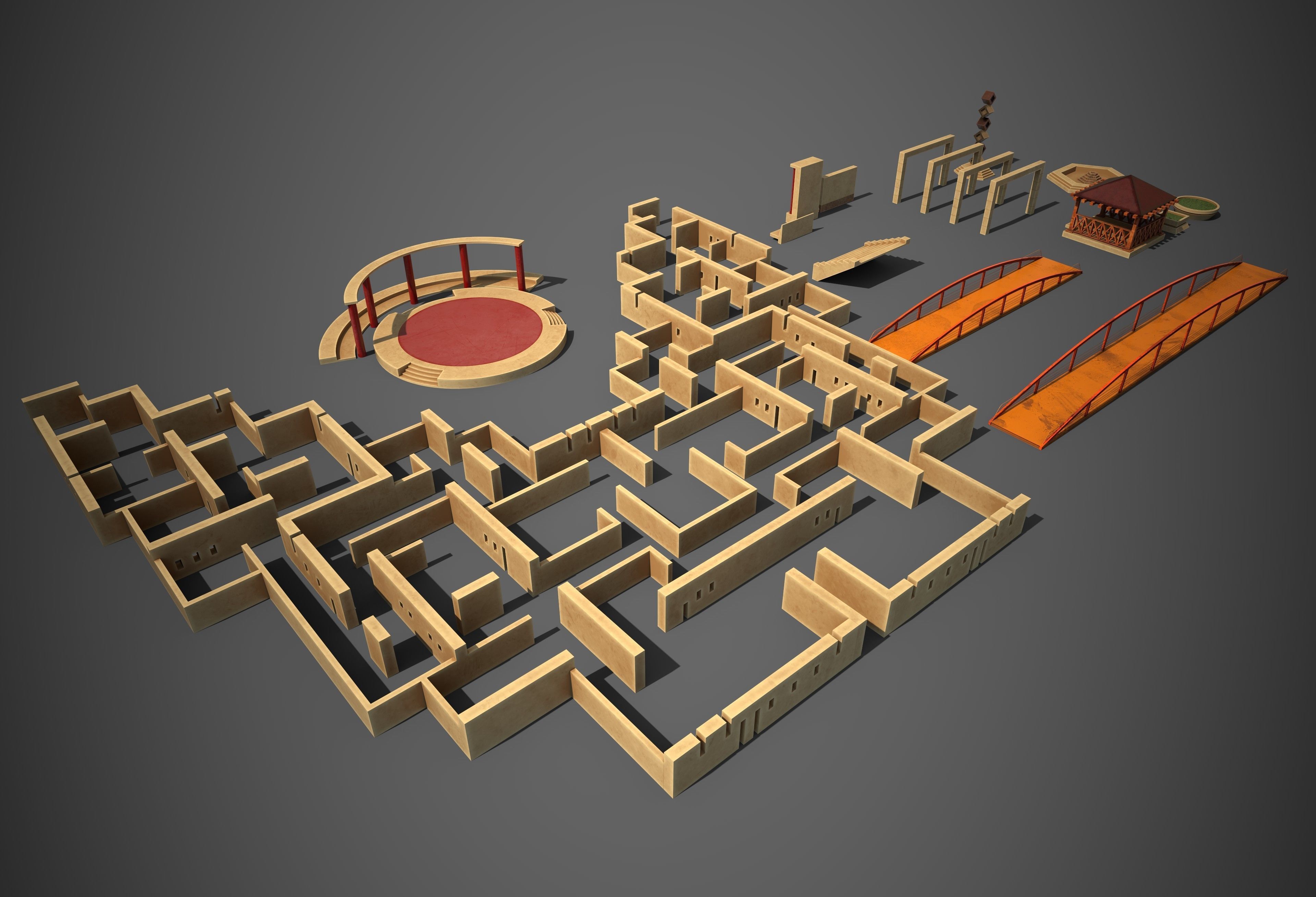 Children Park Structure Low-poly 3D model_8