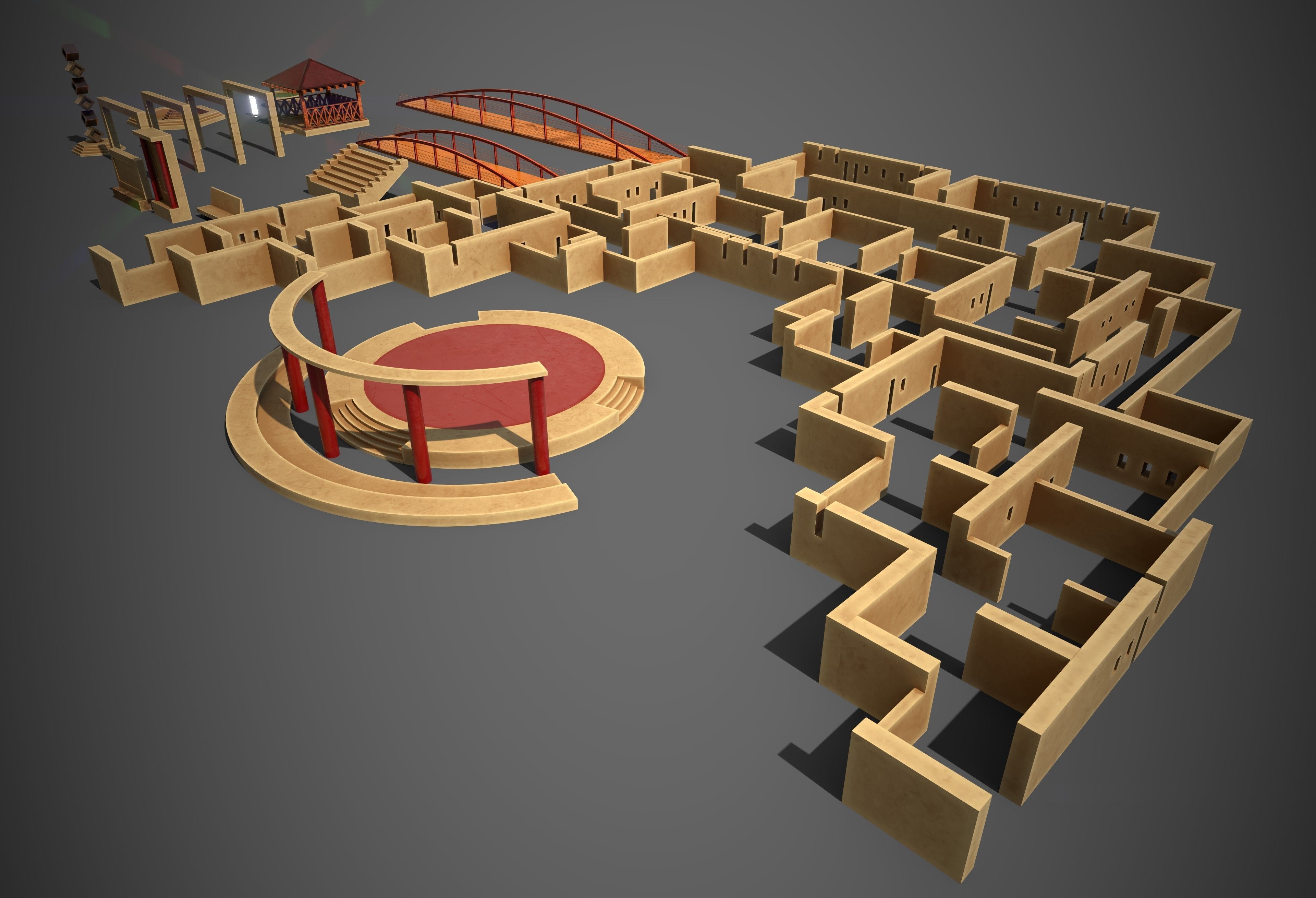 Children Park Structure Low-poly 3D model_9
