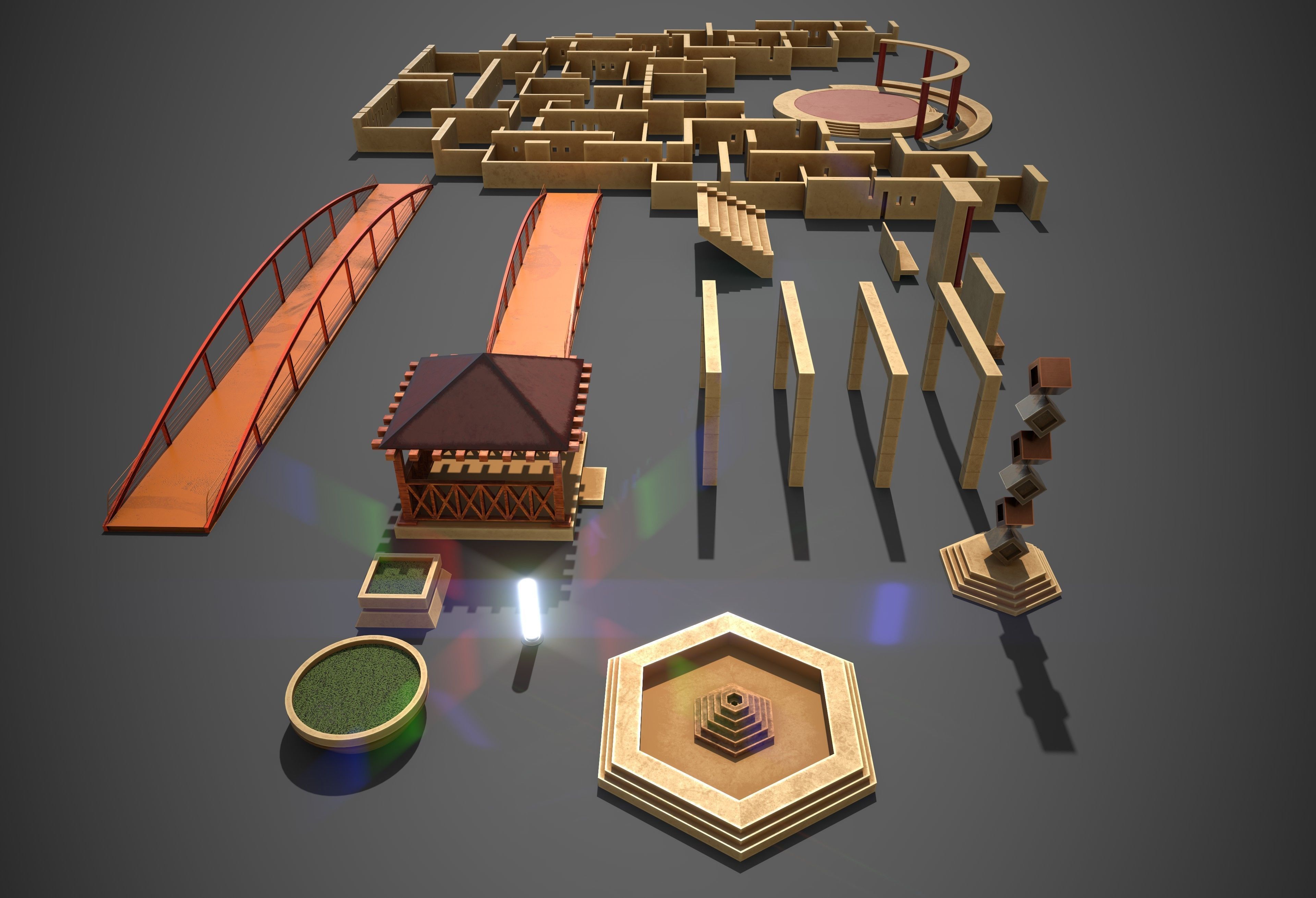 Children Park Structure Low-poly 3D model_10