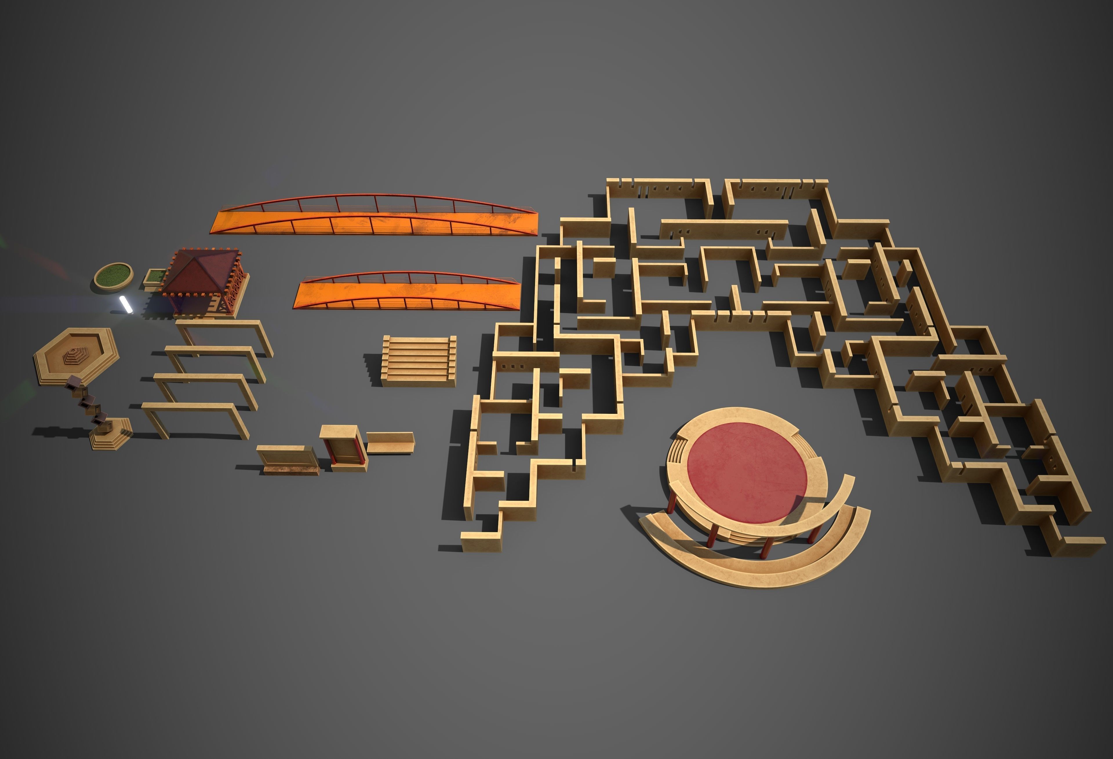 Children Park Structure Low-poly 3D model_5