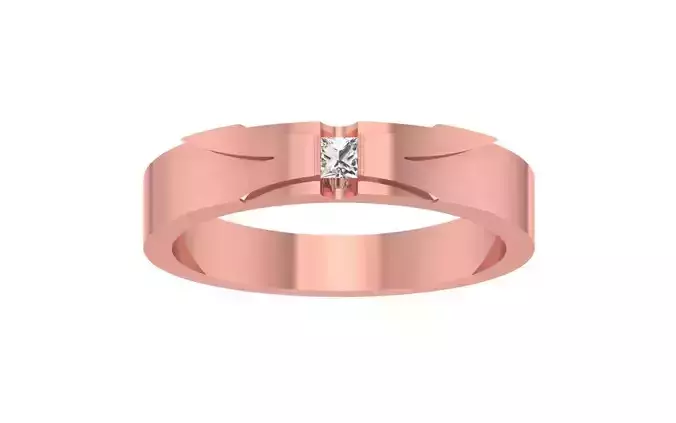Princess Cut Diamond Wedding Band 3dm STL OBJ FBX Render Details