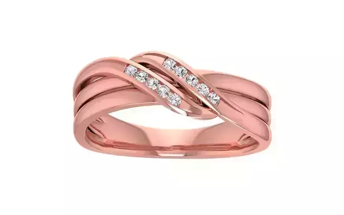 Round Diamond Women Wedding Band 3dm STL OBJ FBX Render Details