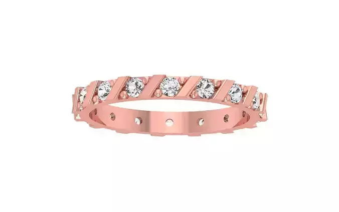 Round Diamond Women Wedding Band 3dm STL OBJ FBX Render Details