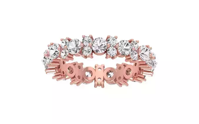 Round Diamond Wedding Band 3dm STL OBJ FBX Render Details