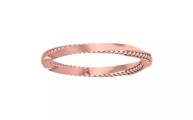 Round Diamond Twist Wedding Band 3dm STL OBJ FBX Render Details 3D print model