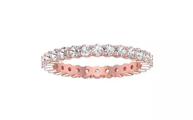 Round Cut Diamond Wedding Band 3dm STL OBJ FBX Render Details