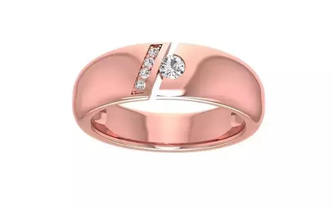 Dome Shape Shank Women Wedding Band 3dm STL OBJ FBX Render Detai