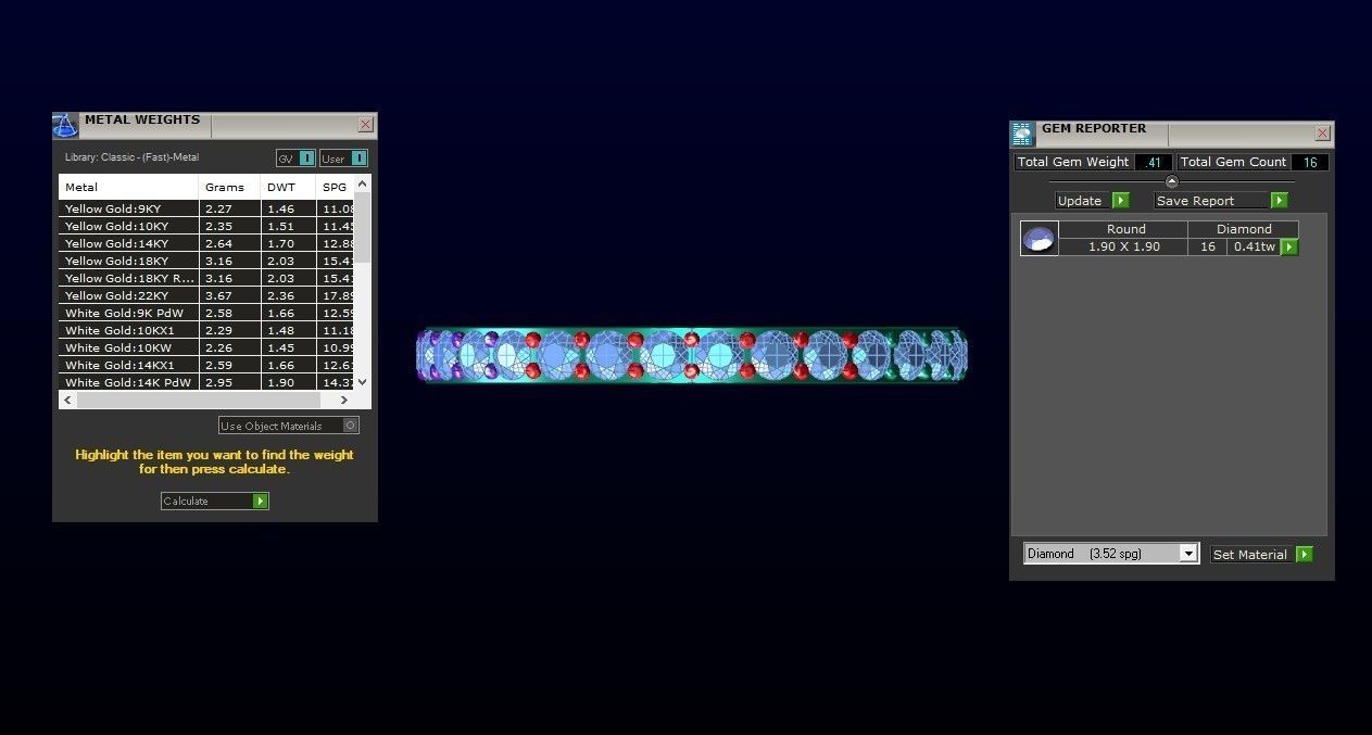 Round Diamond Half Eternity Wedding Band 3dm STL OBJ FBX Render 3D print model_3