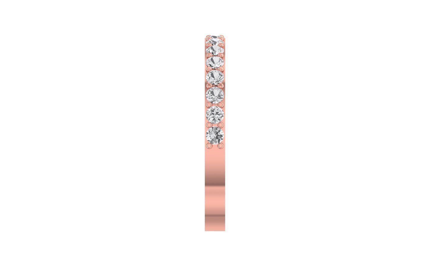 Round Diamond Half Eternity Wedding Band 3dm STL OBJ FBX Render 3D print model_1