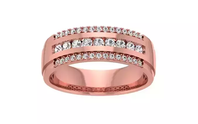 Channel Setting Round Diamond Wedding Band 3dm STL OBJ FBX  3D print model