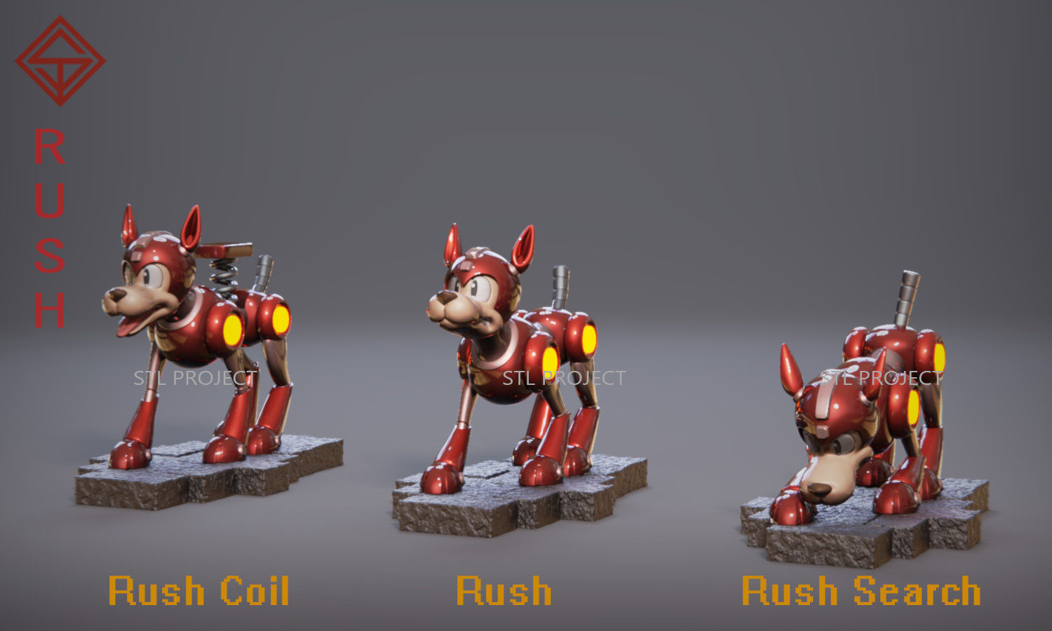 Rush - Megaman 3D print model_1
