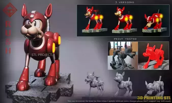 Rush - Megaman 3D print model