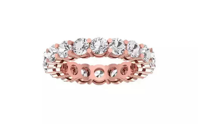Round Diamond Full Eternity Wedding Band 3dm STL OBJ FBX Render 