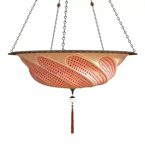 Scudo Saraceno Glass lamp Red mosaic