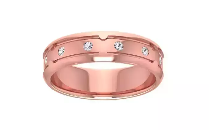 Round Diamond Women Wedding Band 3dm STL OBJ FBX Render Details