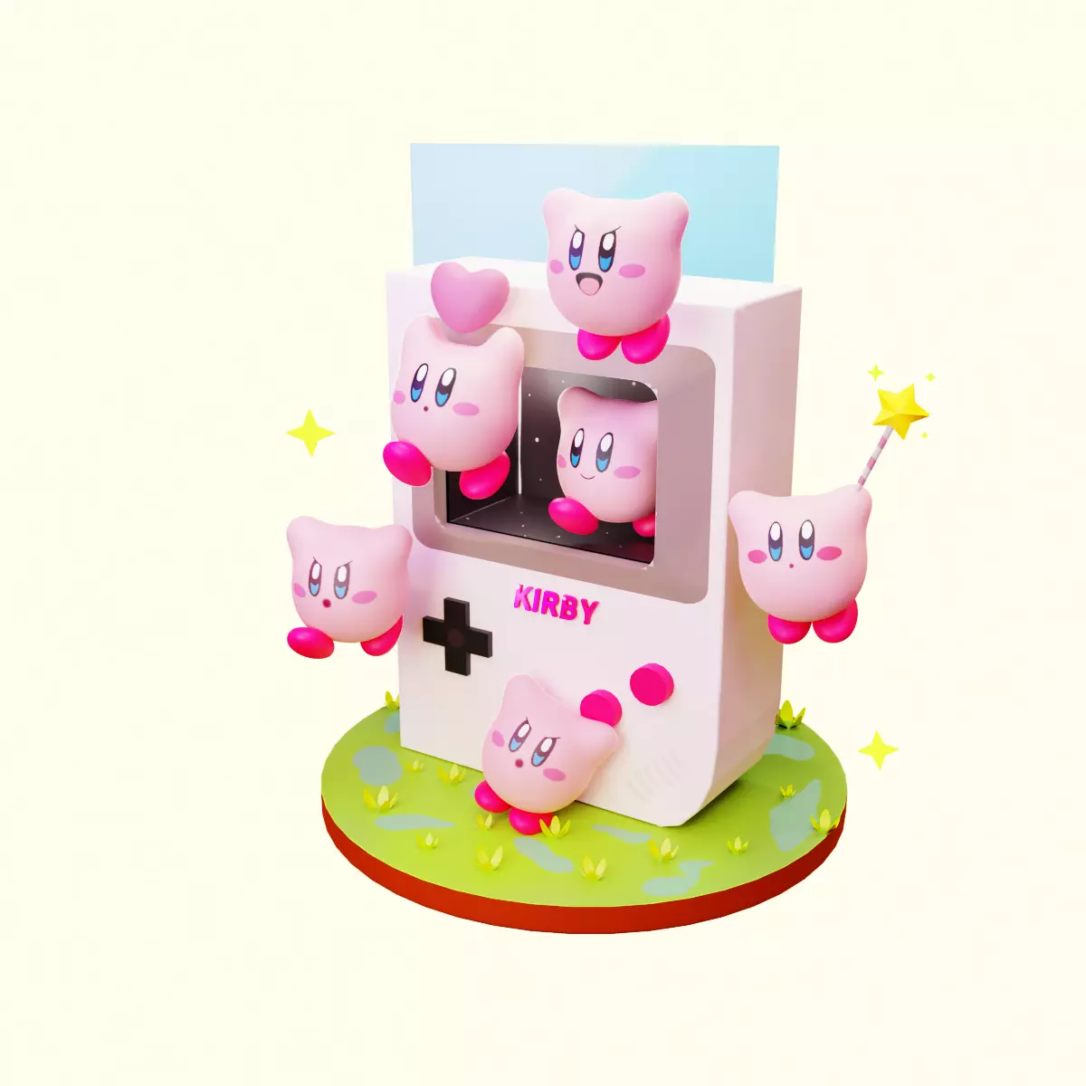 Kirby Arcade 3D model_0