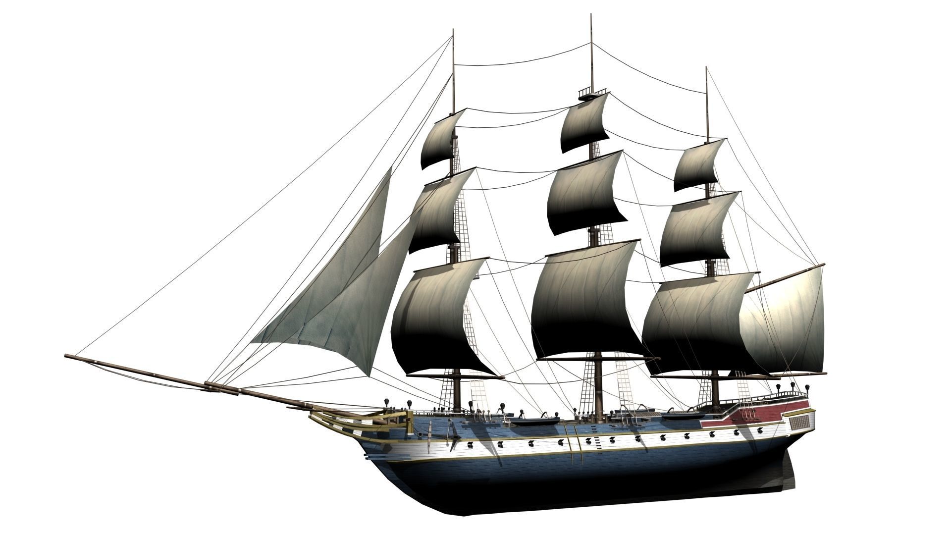  corvette Low-poly 3D model_7