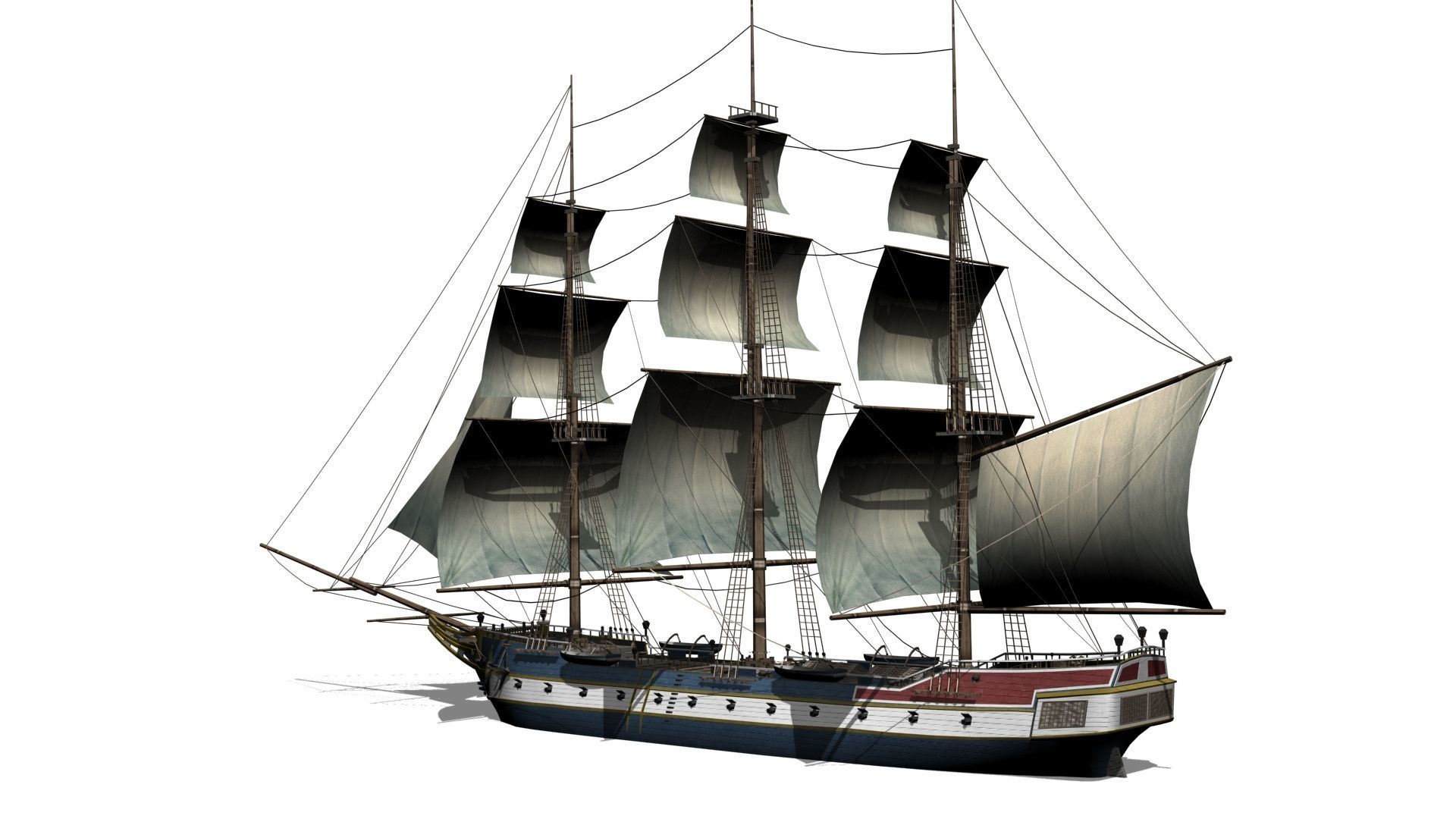  corvette Low-poly 3D model_3